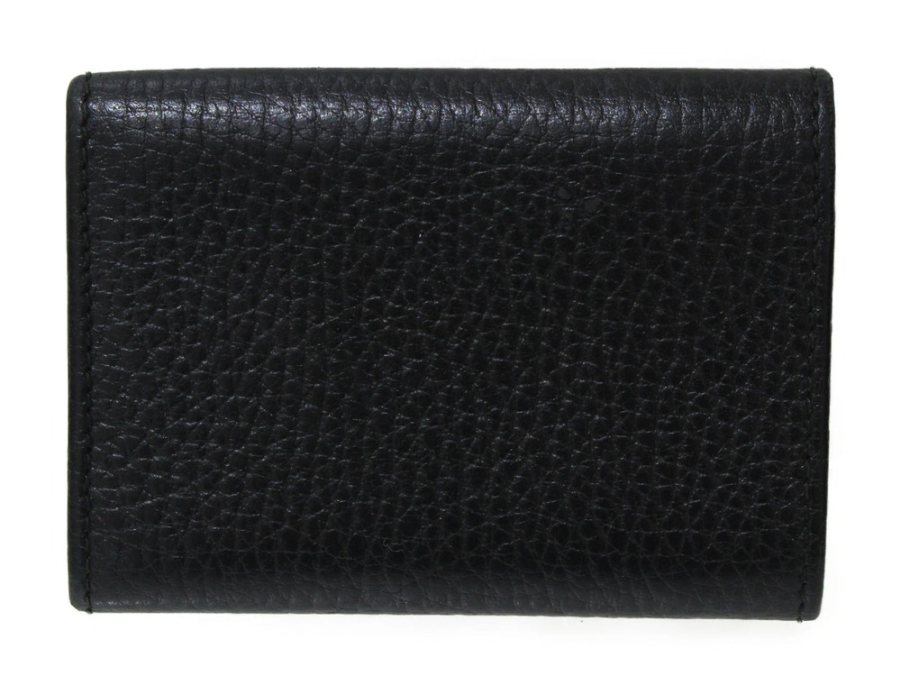 Gucci Tri Black Wallet fold Marmont Compact GG Black